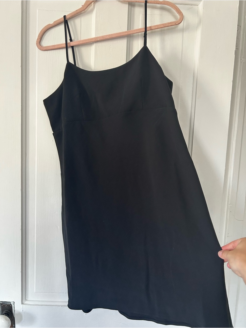 a new day Black Slip Mini Dress with Spaghetti Straps